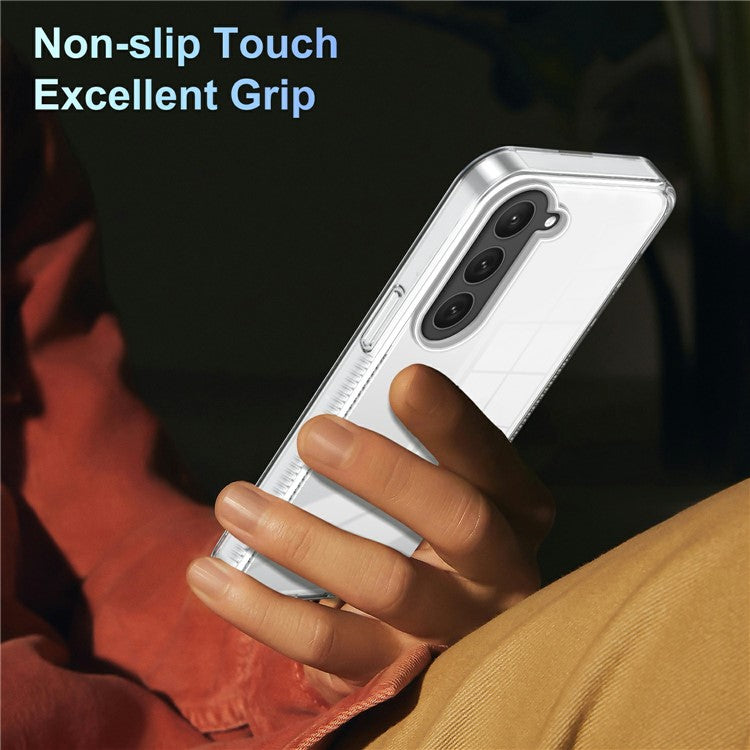 For Samsung Galaxy S23 Clear Phone Case TPU PC Anti-Slip Drop-Proof Back Cover - Transparent