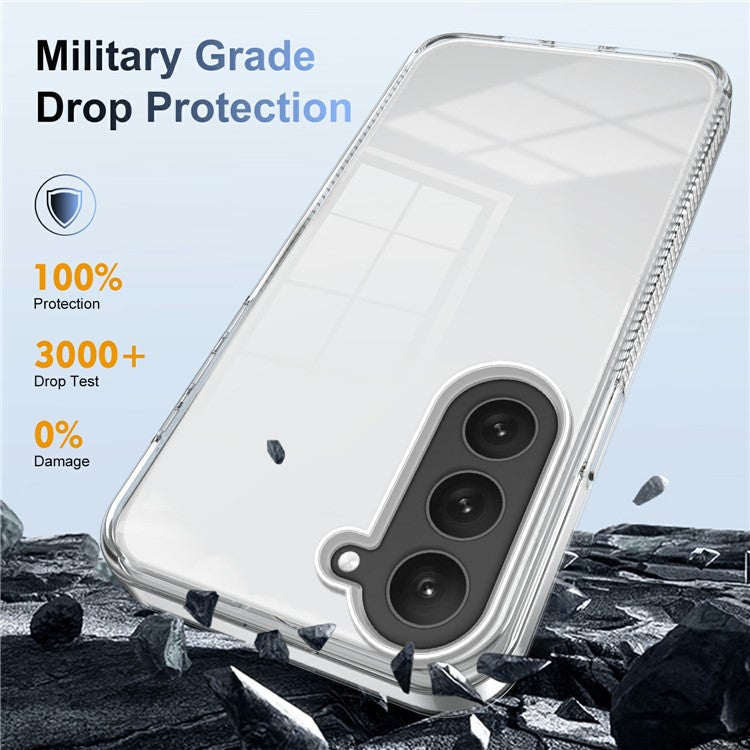 For Samsung Galaxy S23 Clear Phone Case TPU PC Anti-Slip Drop-Proof Back Cover - Transparent