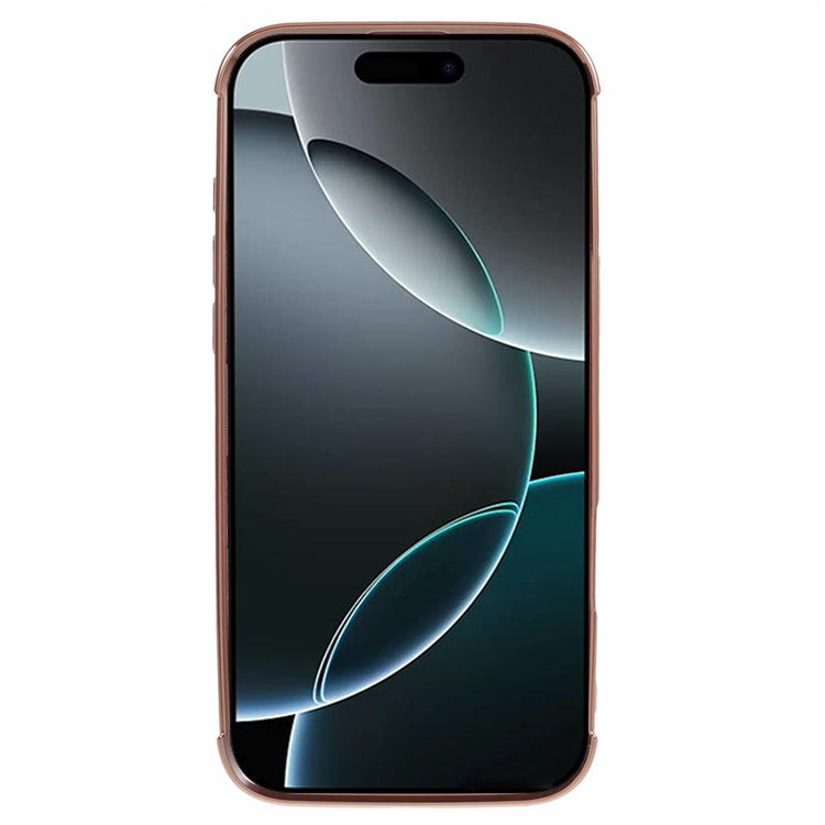 For iPhone 16 Pro Case Compatible with MagSafe Electroplated Love Hearts TPU Phone Cover with Chain Strap - Purple