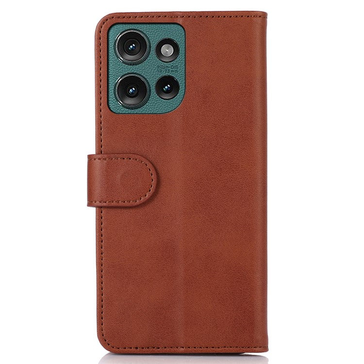 For Motorola Edge 50 Neo 5G / Moto S50 5G / Thinkphone 25 5G Case Cowhide Texture Leather Wallet Phone Cover with Stand - Brown