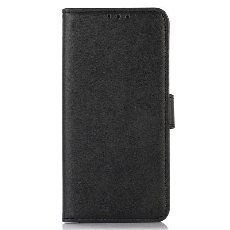 For Motorola Edge 50 Neo 5G / Moto S50 5G / Thinkphone 25 5G Case Cowhide Texture Leather Wallet Phone Cover with Stand - Black