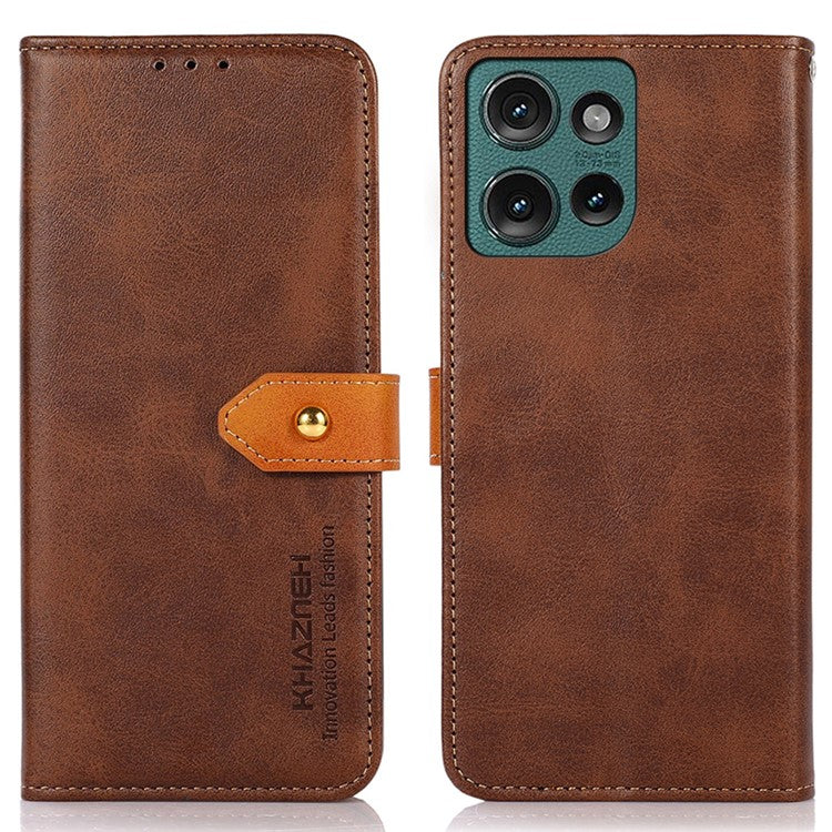 KHAZNEH For Motorola Edge 50 Neo 5G / Moto S50 5G / Thinkphone 25 5G Wallet Phone Case Stand Leather Flip Cover - Brown