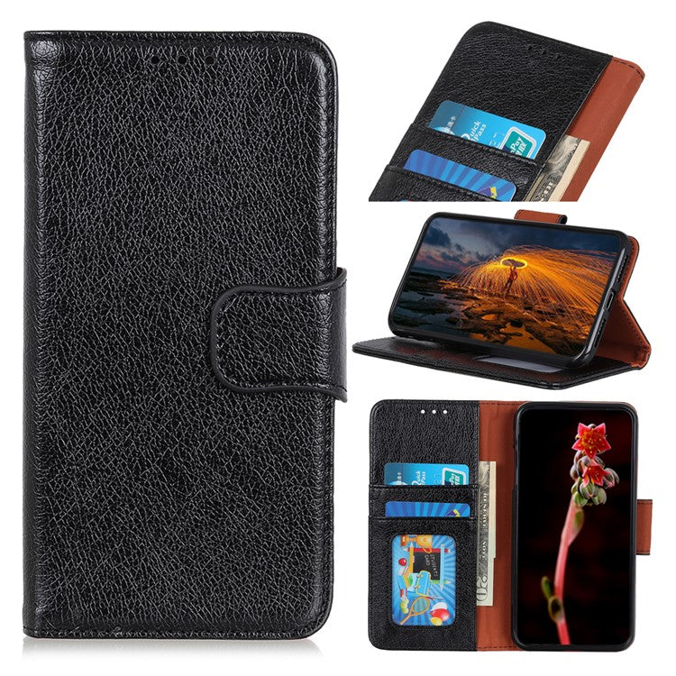 For Motorola Edge 50 Neo 5G / Moto S50 5G / Thinkphone 25 5G Case Nappa Texture Split Leather Wallet Phone Cover - Black