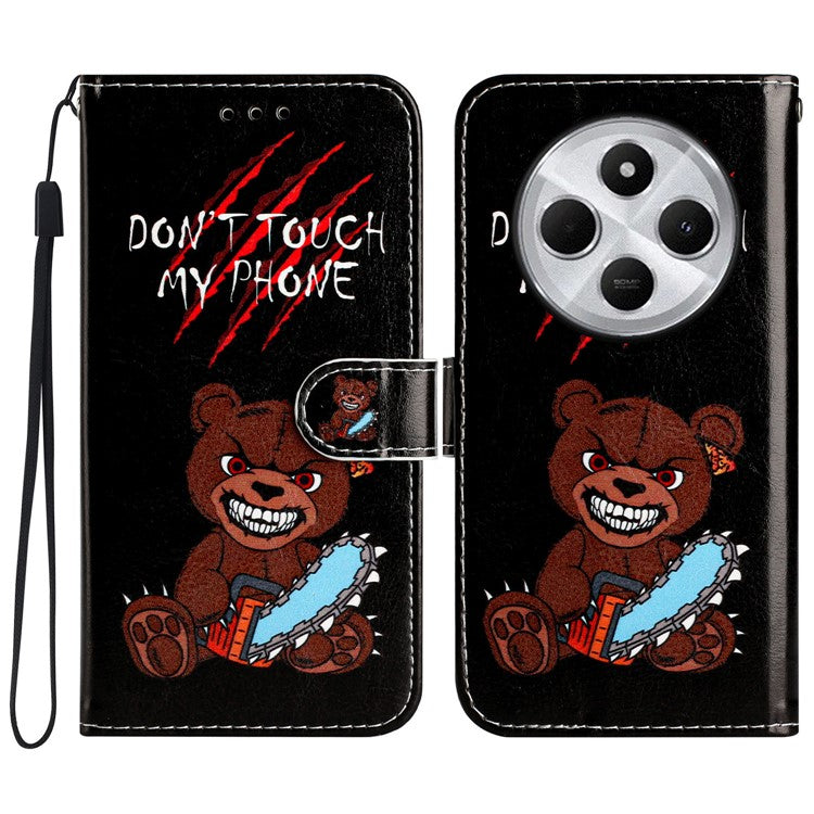 For Xiaomi Poco C75 4G / Redmi 14R 5G / 14C 4G Wallet Case Printed Pattern Design Leather Phone Cover - Don't Touch My Phone