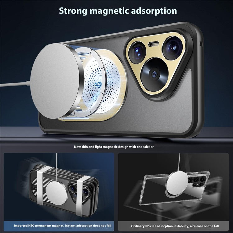 For Huawei Pura 70 Case Compatible with MagSafe Heat Dissipation Aromatherapy Kickstand Silicone+PC Phone Cover - Gold