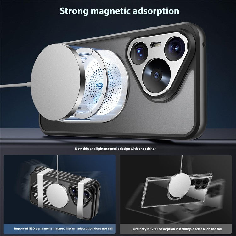 For Huawei Pura 70 Case Compatible with MagSafe Heat Dissipation Aromatherapy Kickstand Silicone+PC Phone Cover - Silver