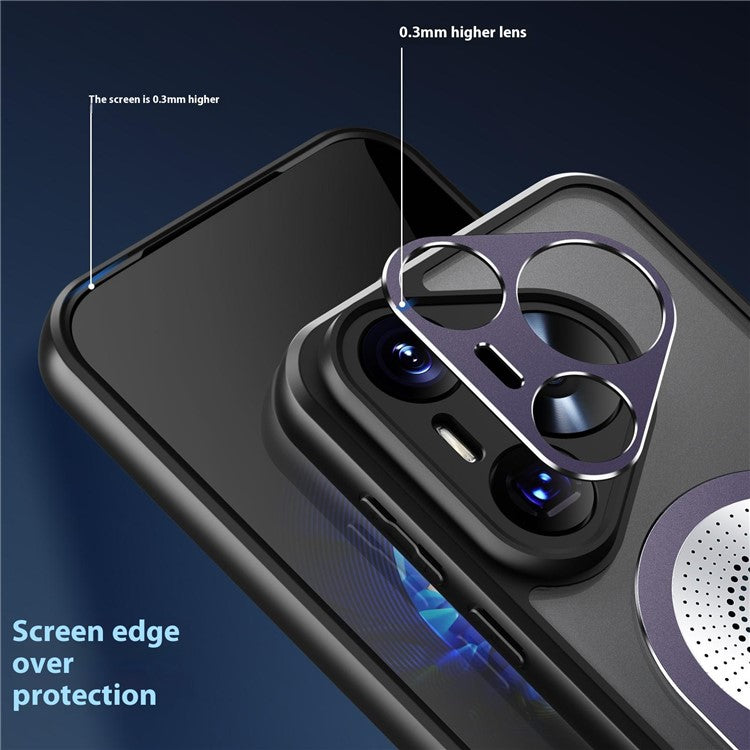 For Huawei Pura 70 Case Compatible with MagSafe Heat Dissipation Aromatherapy Kickstand Silicone+PC Phone Cover - Purple