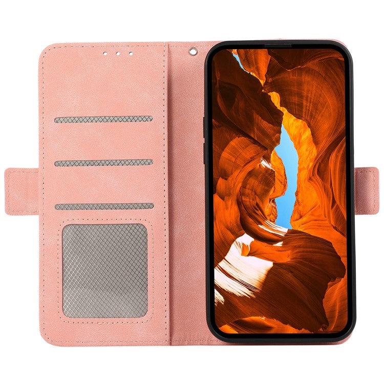 ABEEL For Motorola Edge 50 Neo 5G / Moto S50 5G / Thinkphone 25 5G Case PU Leather Folio Stand View RFID Blocking Phone Cover - Pink