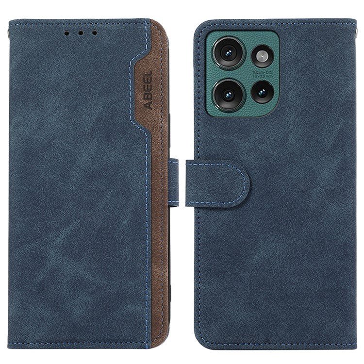 ABEEL For Motorola Edge 50 Neo 5G / Moto S50 5G / Thinkphone 25 5G Case Color Splicing Leather Flip Phone Cover RFID Blocking - Blue
