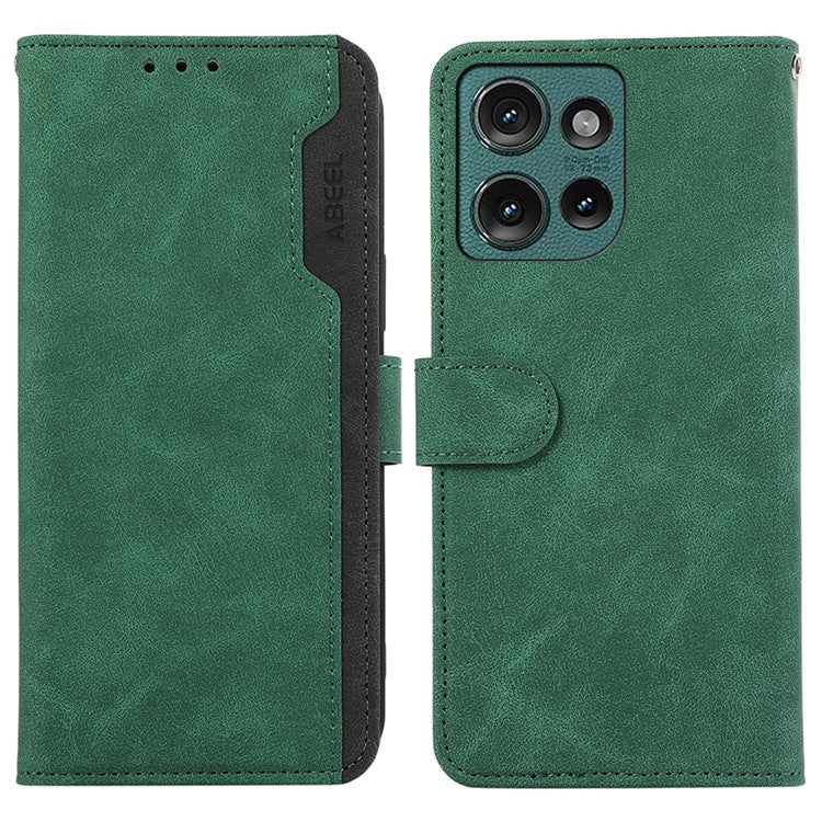 ABEEL For Motorola Edge 50 Neo 5G / Moto S50 5G / Thinkphone 25 5G Case Color Splicing Leather Flip Phone Cover RFID Blocking - Green