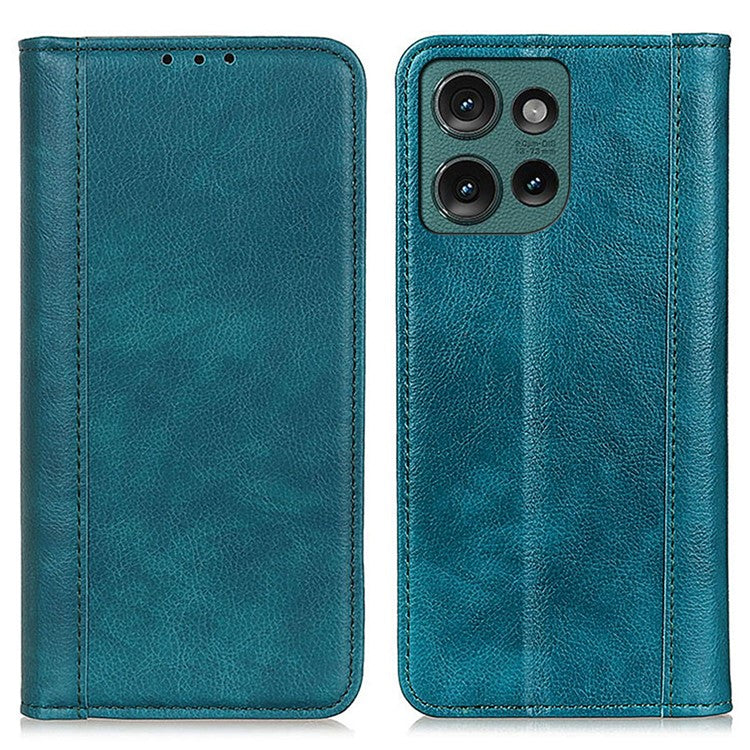 For Motorola Edge 50 Neo 5G / Moto S50 5G / Thinkphone 25 5G Stand Case Split Leather Litchi Texture Wallet Phone Cover - Green