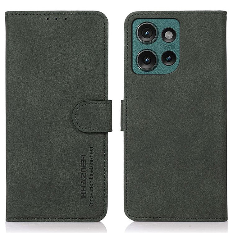 KHAZNEH For Motorola Edge 50 Neo 5G / Moto S50 5G / Thinkphone 25 5G Stand Case PU Leather Wallet Phone Cover - Green