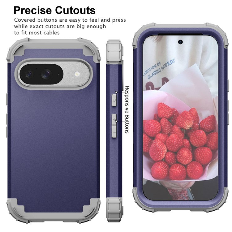 L-Style For Google Pixel 9 Case Shockproof PC + TPU Phone Back Cover - Blue