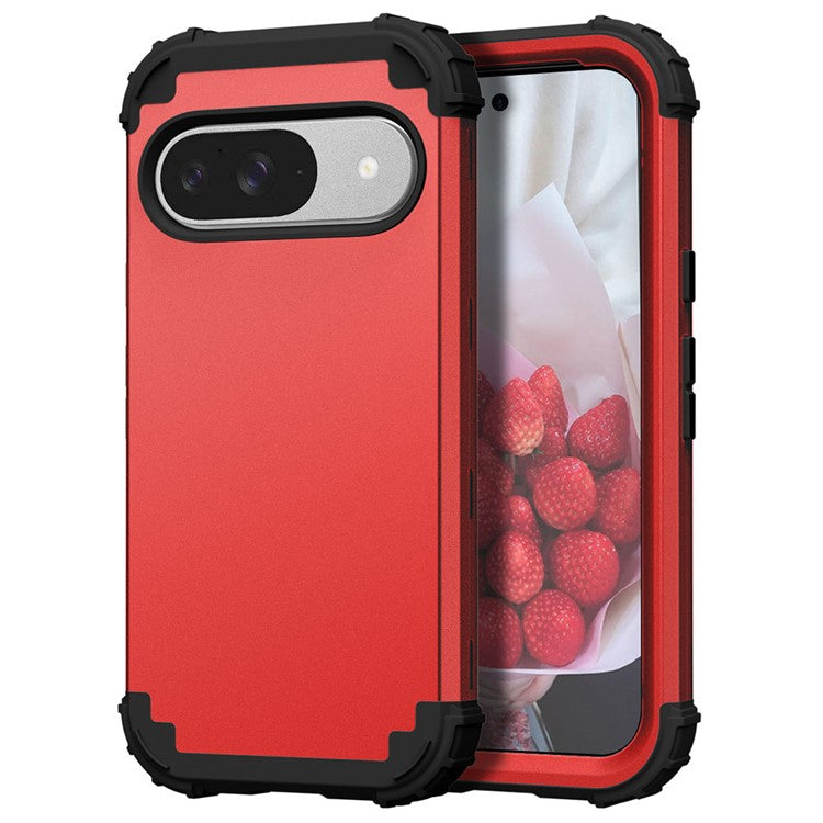 L-Style For Google Pixel 9 Case Shockproof PC + TPU Phone Back Cover - Red