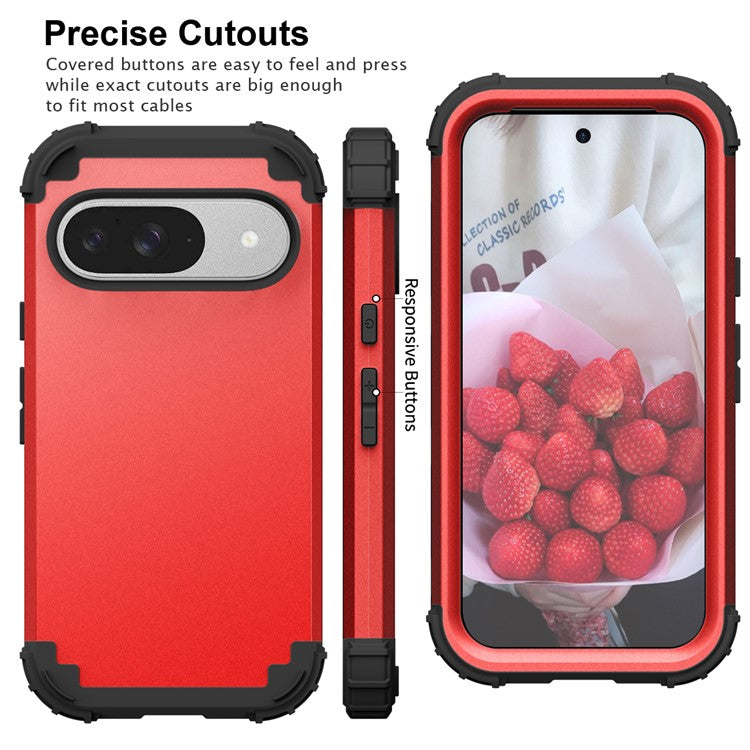 L-Style For Google Pixel 9 Case Shockproof PC + TPU Phone Back Cover - Red
