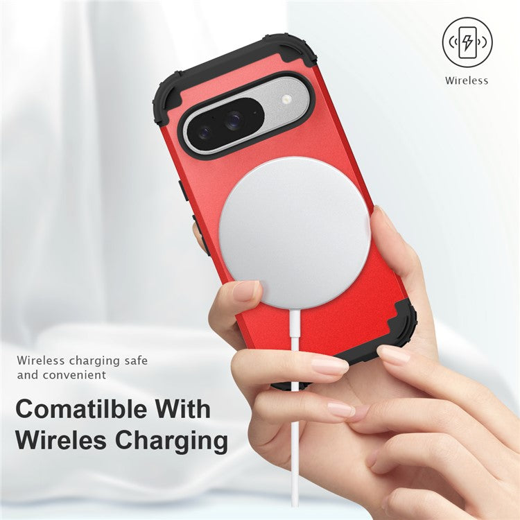 L-Style For Google Pixel 9 Case Shockproof PC + TPU Phone Back Cover - Red