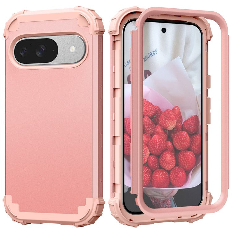 L-Style For Google Pixel 9 Case Shockproof PC + TPU Phone Back Cover - Pink