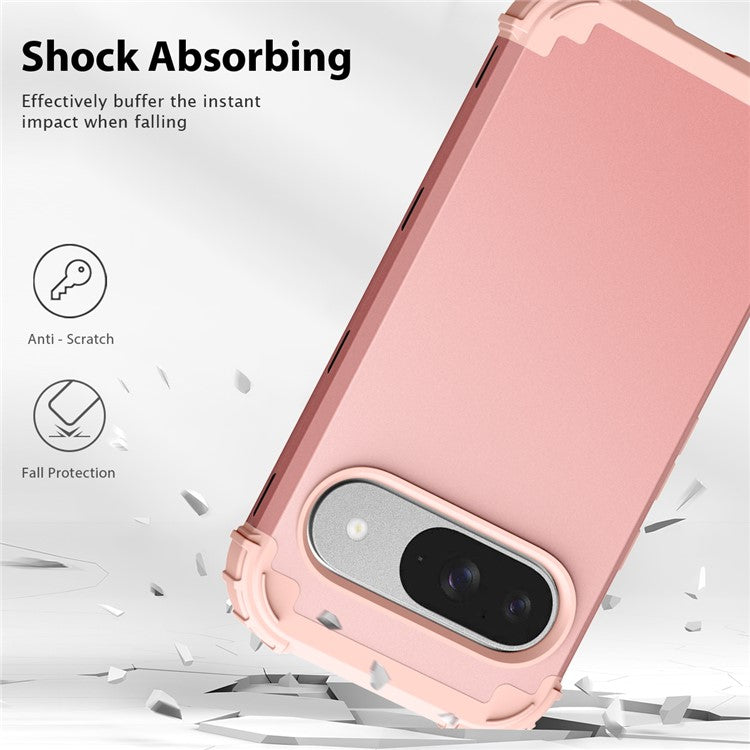 L-Style For Google Pixel 9 Case Shockproof PC + TPU Phone Back Cover - Pink