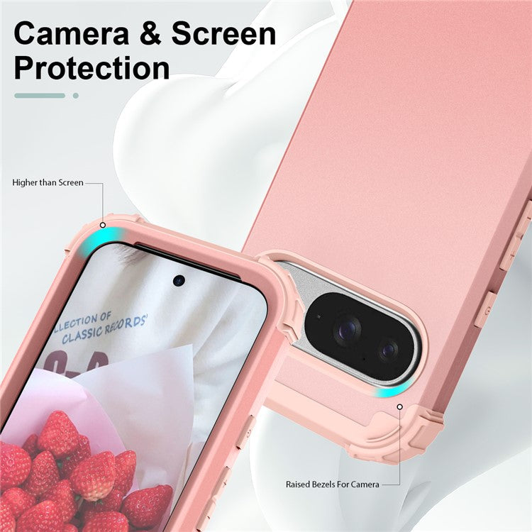 L-Style For Google Pixel 9 Case Shockproof PC + TPU Phone Back Cover - Pink