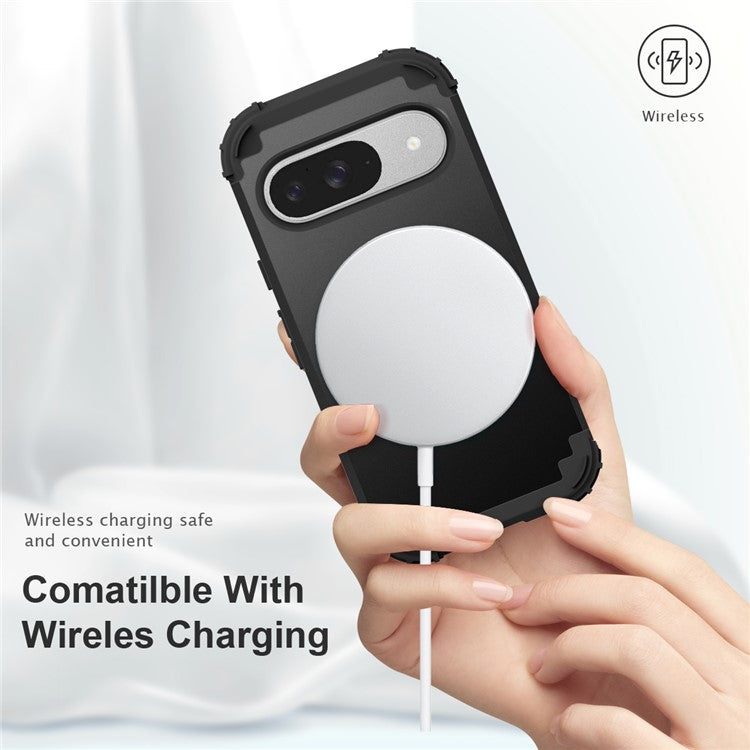 L-Style For Google Pixel 9 Case Shockproof PC + TPU Phone Back Cover - Black