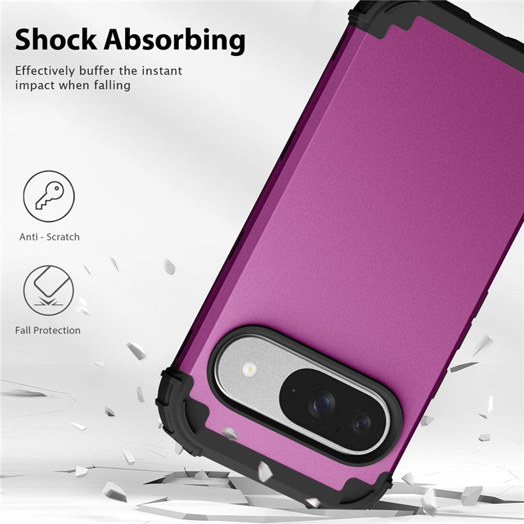 L-Style For Google Pixel 9 Case Shockproof PC + TPU Phone Back Cover - Purple