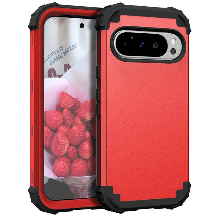 L-Style For Google Pixel 9 Pro Case Shockproof PC + TPU Phone Back Cover - Red / Black