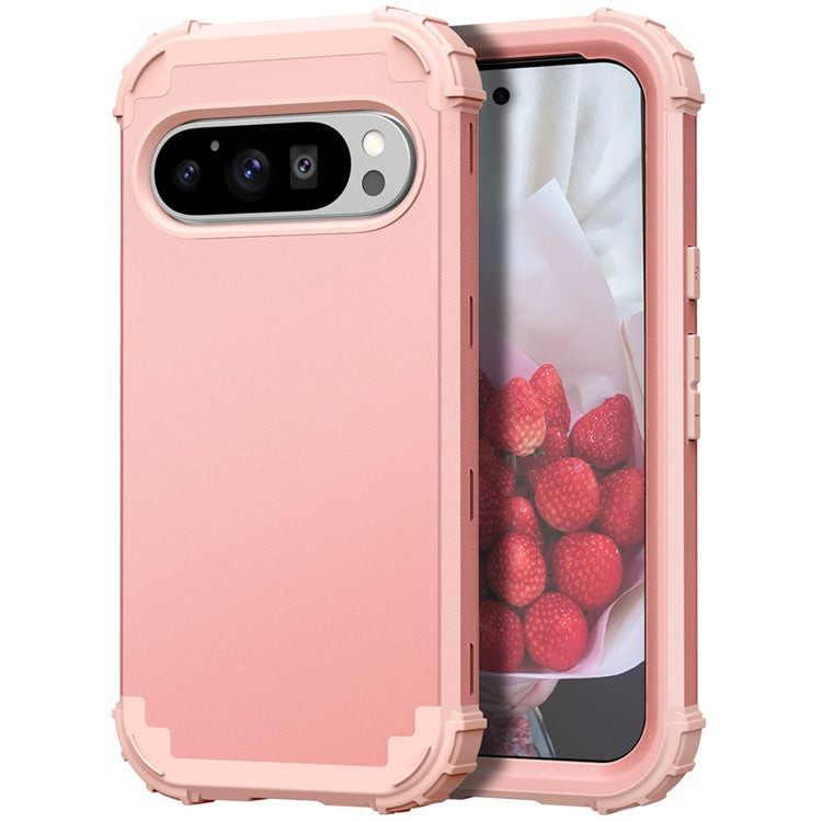 L-Style For Google Pixel 9 Pro Case Shockproof PC + TPU Phone Back Cover - Rose Gold
