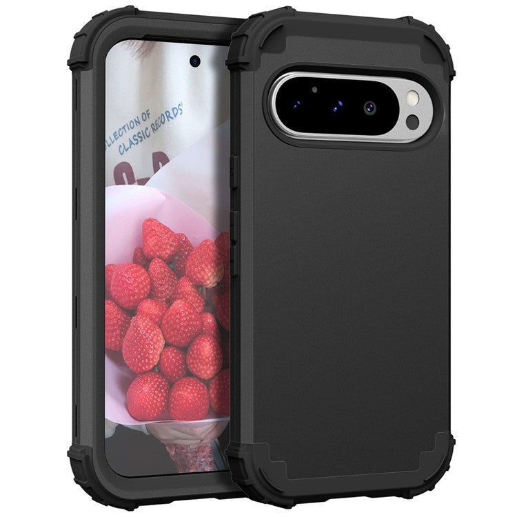 L-Style For Google Pixel 9 Pro Case Shockproof PC + TPU Phone Back Cover - Black