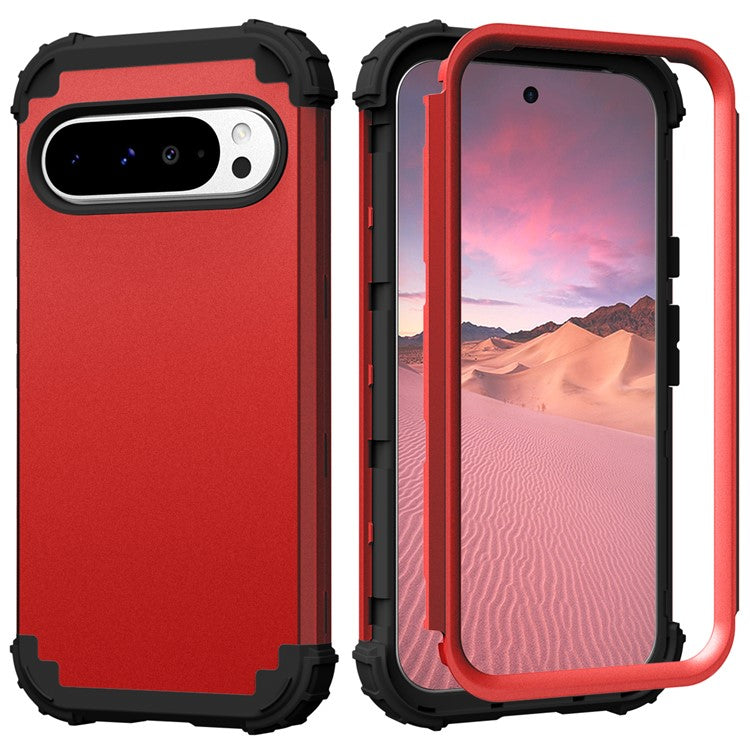 L-Style For Google Pixel 9 Pro XL Case Shockproof PC + TPU Phone Back Cover - Red / Black