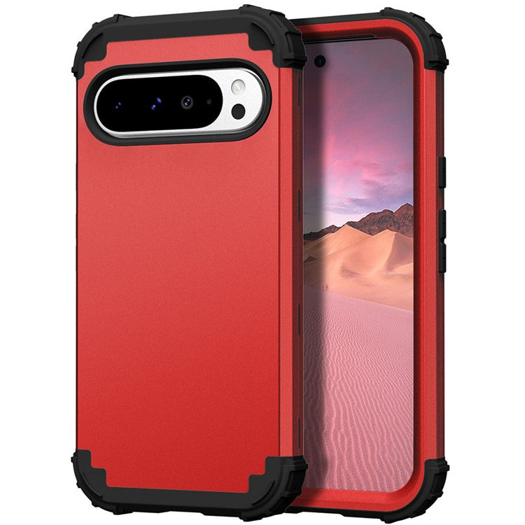L-Style For Google Pixel 9 Pro XL Case Shockproof PC + TPU Phone Back Cover - Red / Black