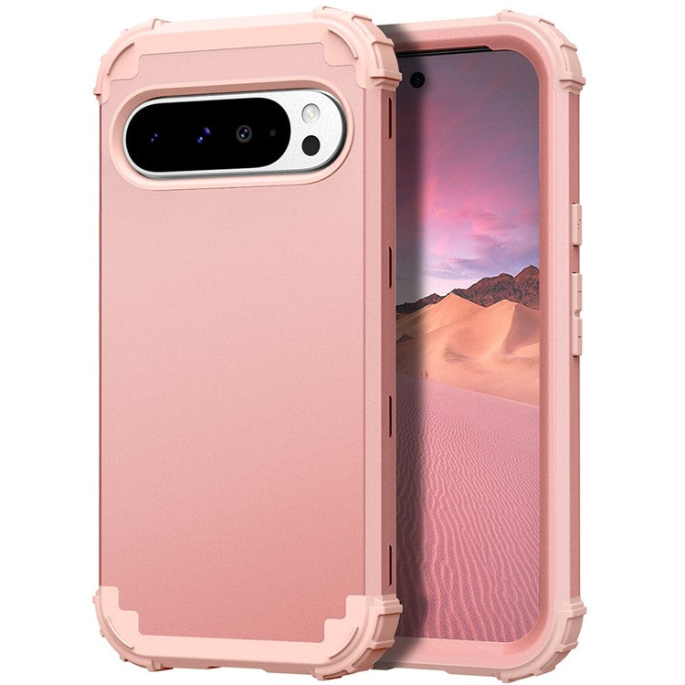 L-Style For Google Pixel 9 Pro XL Case Shockproof PC + TPU Phone Back Cover - Rose Gold