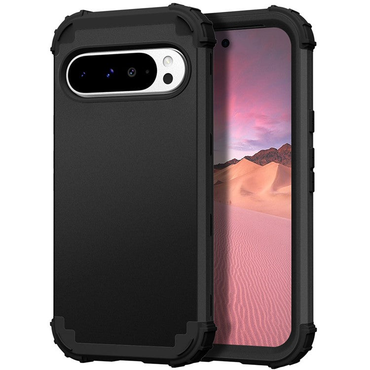 L-Style For Google Pixel 9 Pro XL Case Shockproof PC + TPU Phone Back Cover - Black