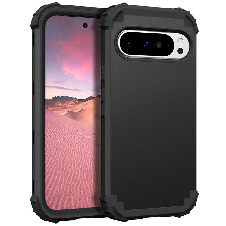 L-Style For Google Pixel 9 Pro XL Case Shockproof PC + TPU Phone Back Cover - Black