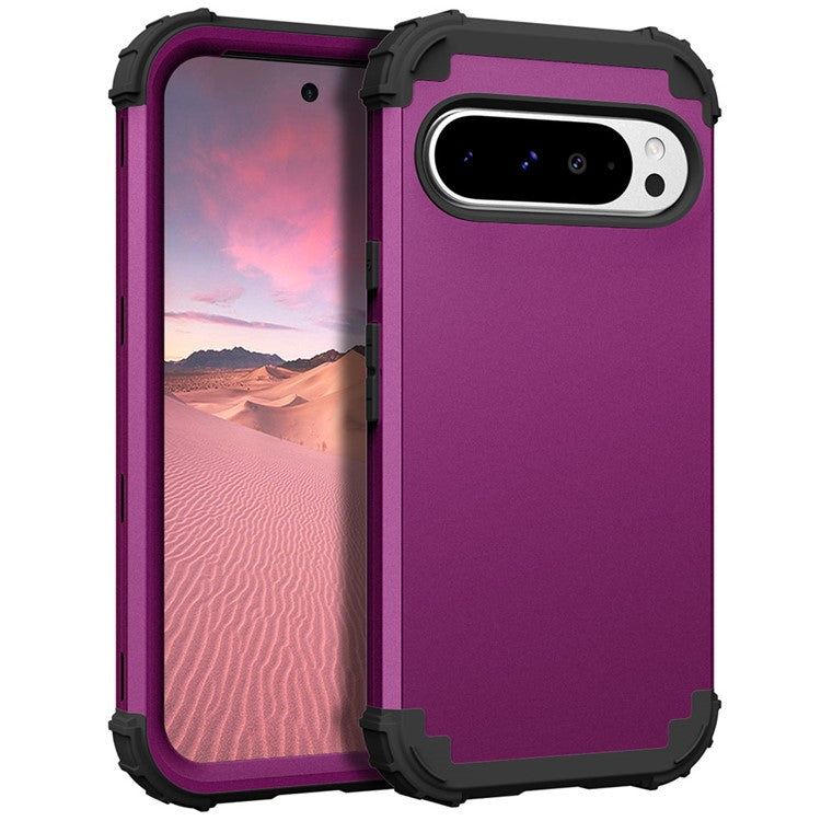 L-Style For Google Pixel 9 Pro XL Case Shockproof PC + TPU Phone Back Cover - Dark Purple / Black