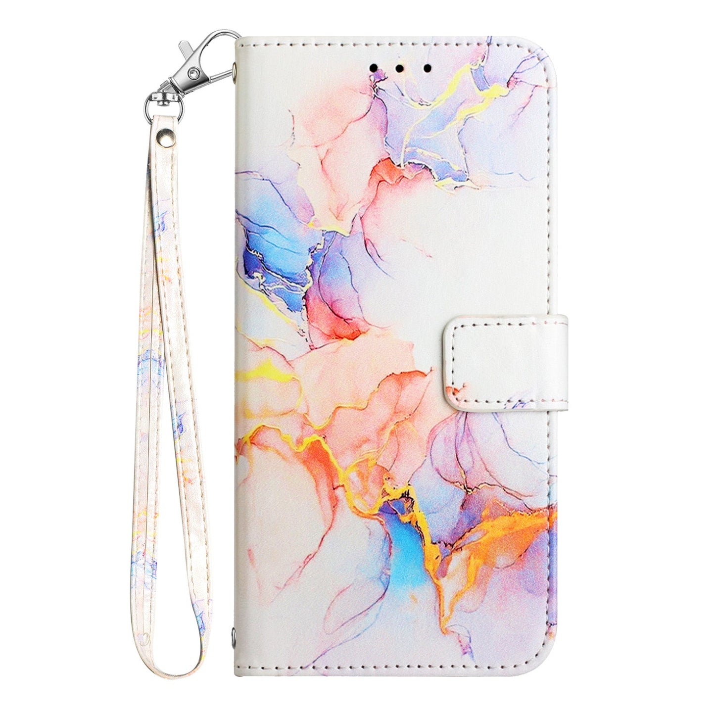 For OnePlus Nord CE4 Lite 5G Case YB Pattern Printing Leather Series-5 Marble Pattern Wallet Phone Cover - Milky Way Marble White LS004