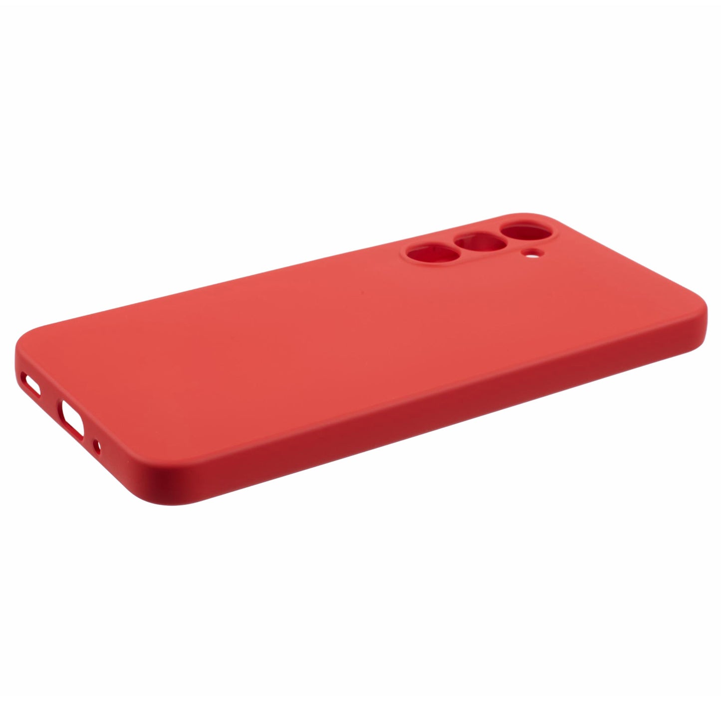 For Samsung Galaxy A16 5G / A16 4G Case TPU Back Soft Anti-Scratch Fiber Lining Phone Cover - Red