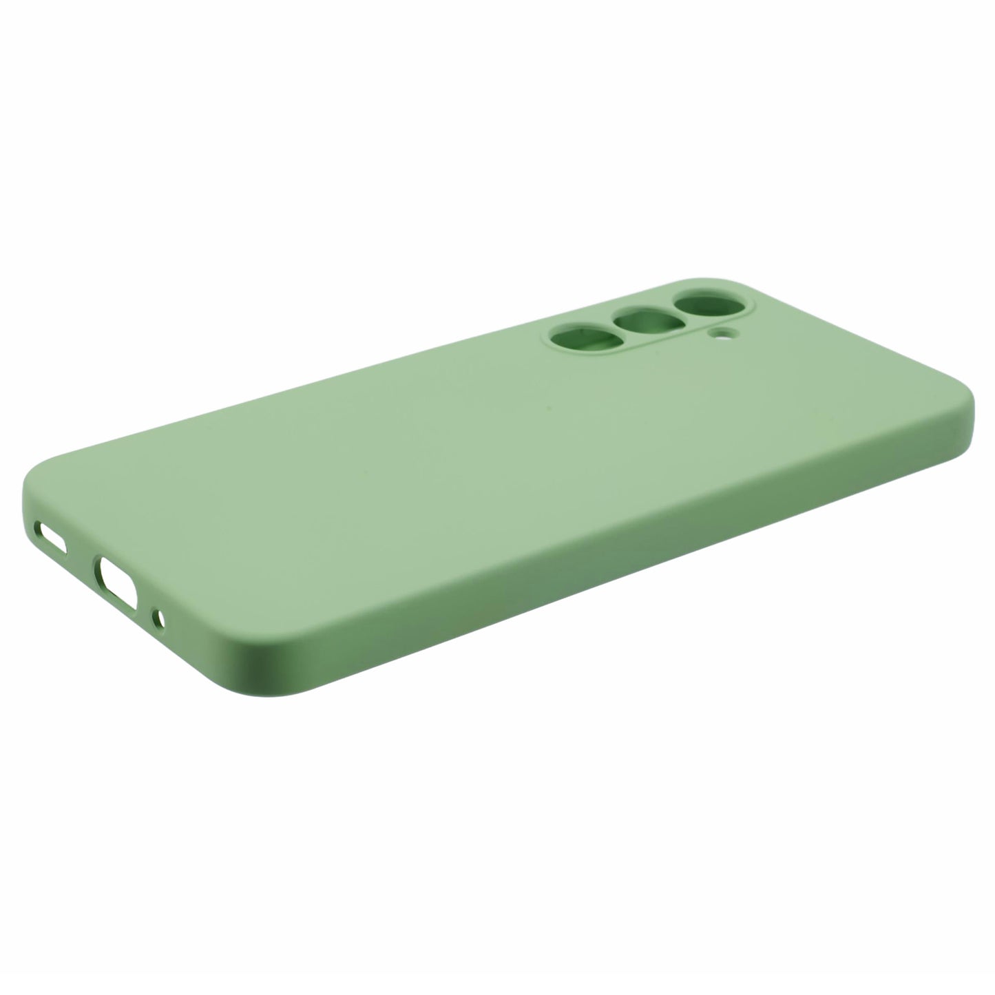 For Samsung Galaxy A16 5G / A16 4G Case TPU Back Soft Anti-Scratch Fiber Lining Phone Cover - Matcha Green