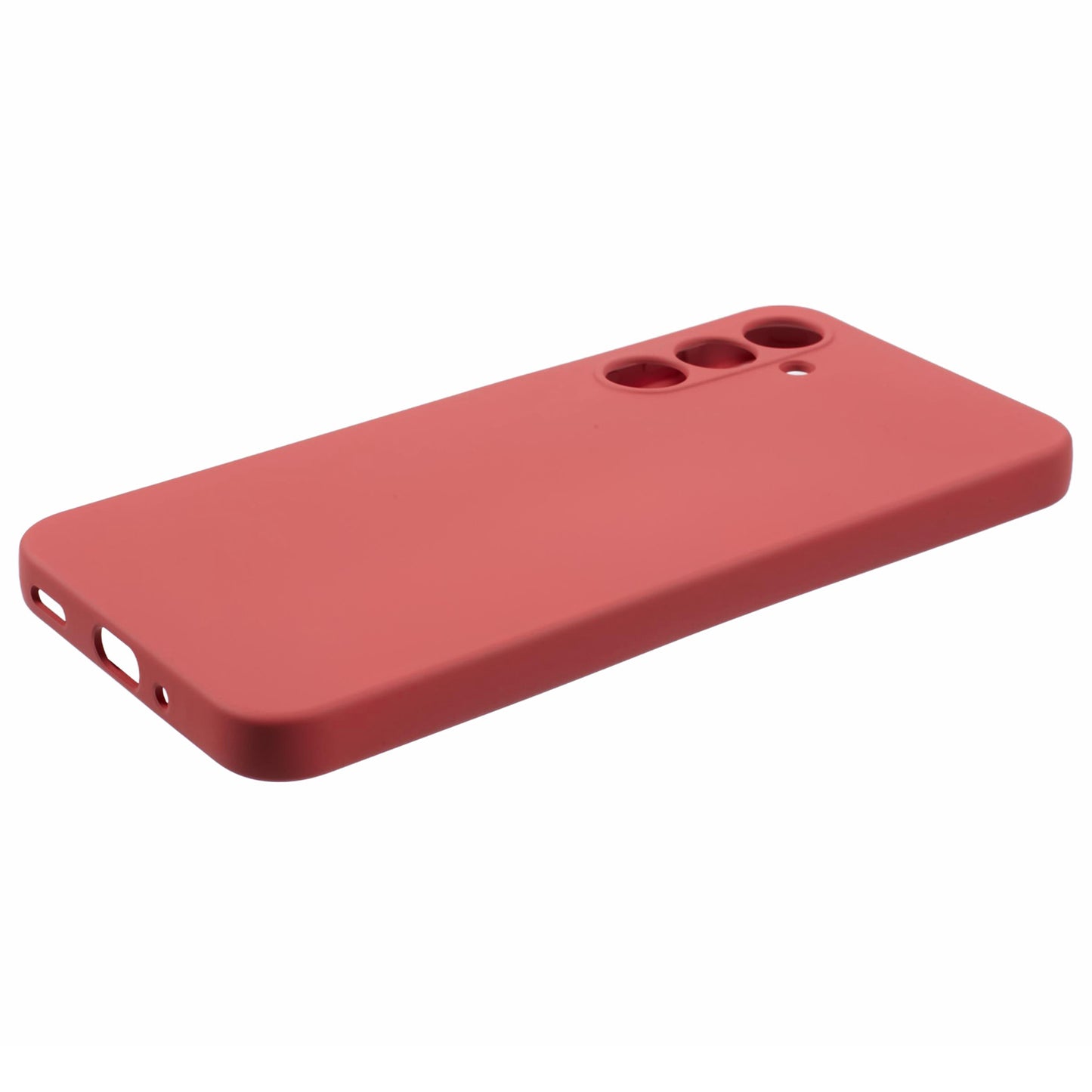 For Samsung Galaxy A16 5G / A16 4G Case TPU Back Soft Anti-Scratch Fiber Lining Phone Cover - Hawthorn Red