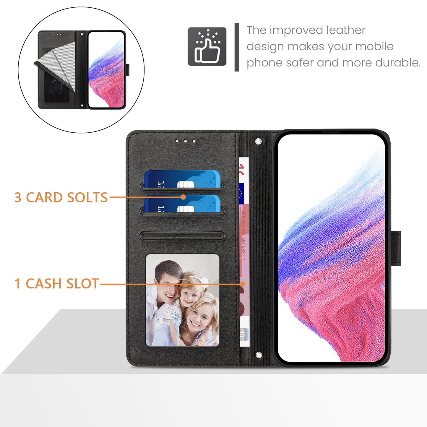 For Samsung Galaxy A16 5G / A16 4G Case RFID Blocking Wallet Leather Phone Cover with Strap - Blue