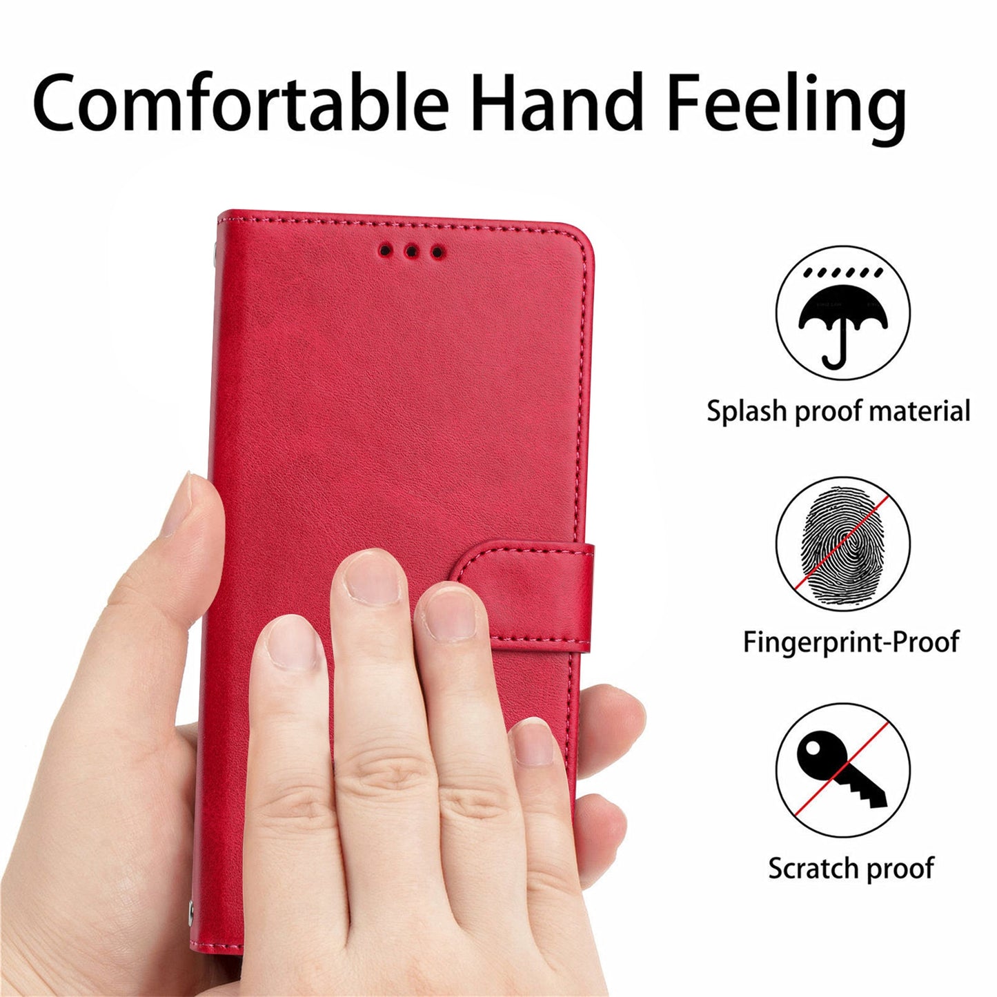 For Samsung Galaxy A16 5G / A16 4G Case RFID Blocking Wallet Leather Phone Cover with Strap - Rose