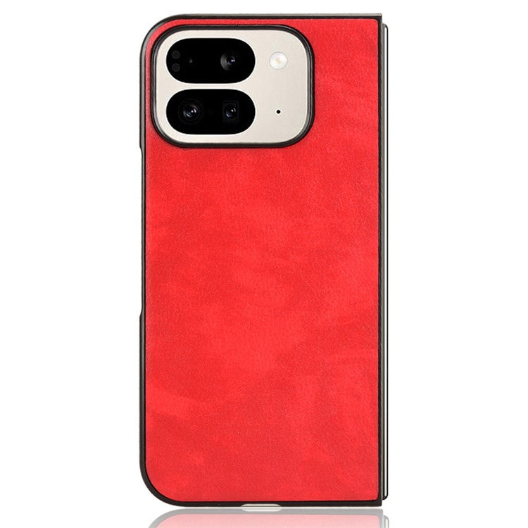 For Google Pixel 9 Pro Fold 5G Case Litchi Texture PU Leather + PC Phone Cover - Red