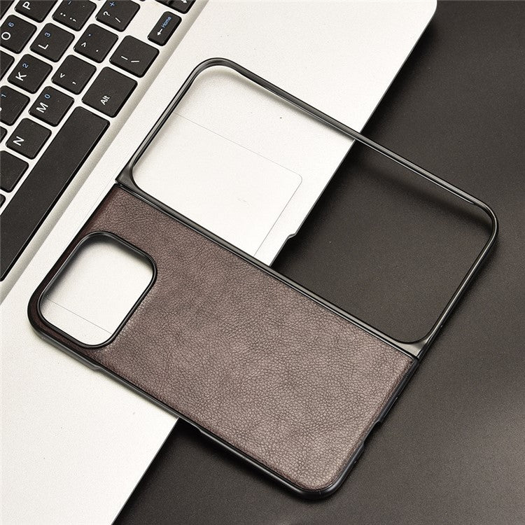 For Google Pixel 9 Pro Fold 5G Case Litchi Texture PU Leather + PC Phone Cover - Brown