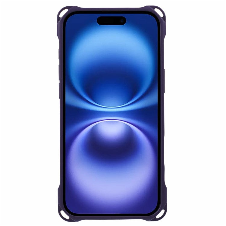 For iPhone 16 Case Four Corners Fall Protection TPU Back Cover - Dark Purple