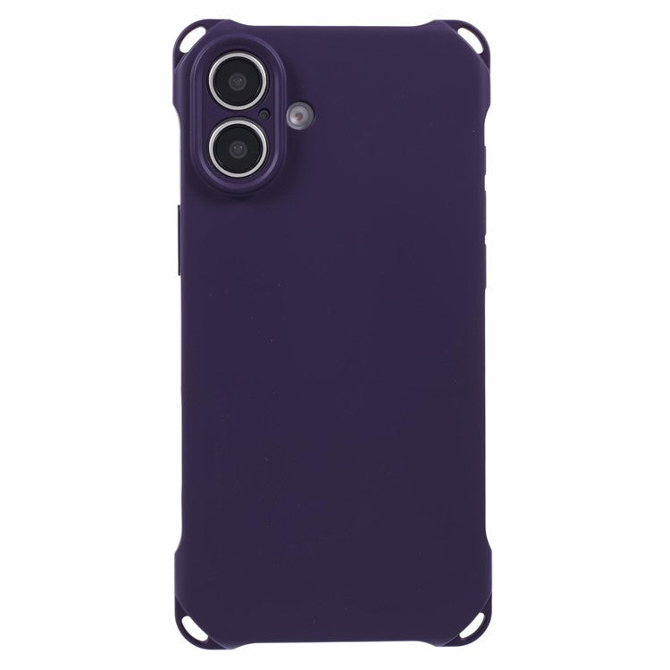 For iPhone 16 Case Four Corners Fall Protection TPU Back Cover - Dark Purple