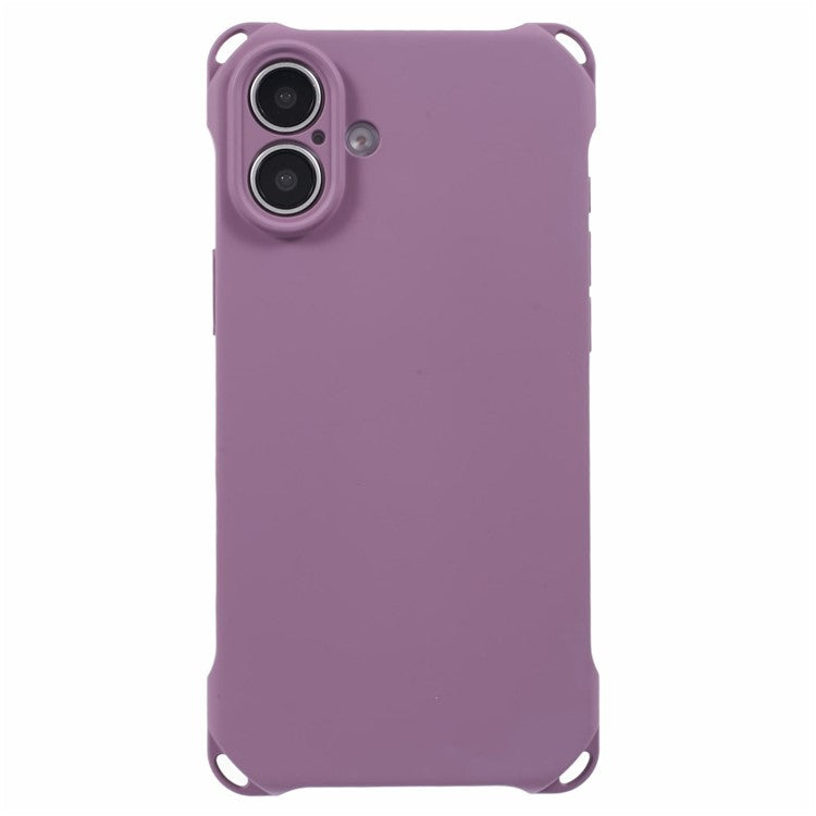 For iPhone 16 Case Four Corners Fall Protection TPU Back Cover - Light Purple