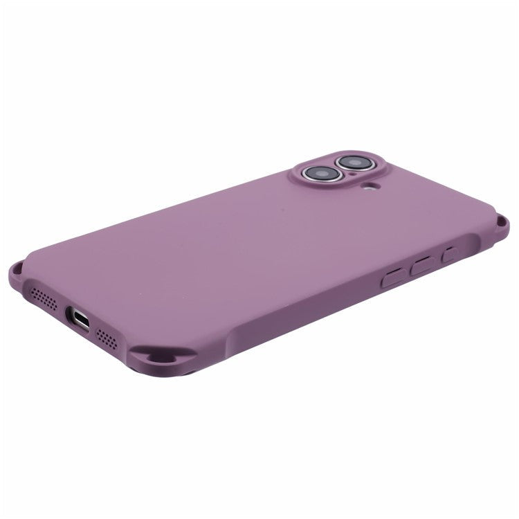 For iPhone 16 Case Four Corners Fall Protection TPU Back Cover - Light Purple
