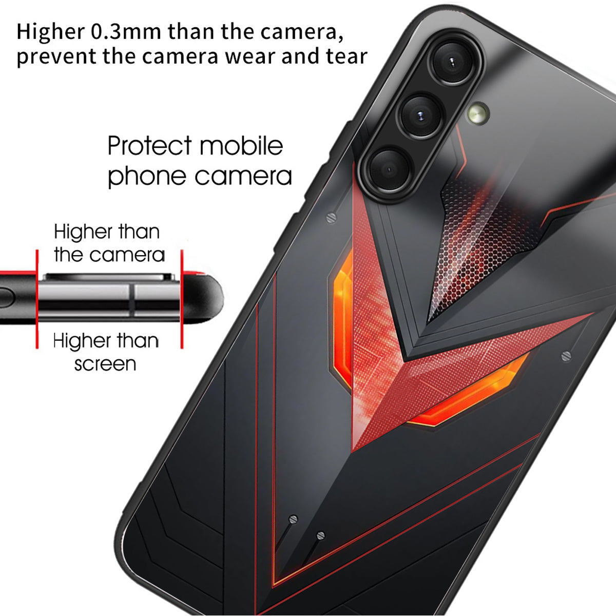 For Samsung Galaxy A16 5G / A16 4G Case Tempered Glass TPU Drop-Proof Phone Cover Pattern Printing - Style B