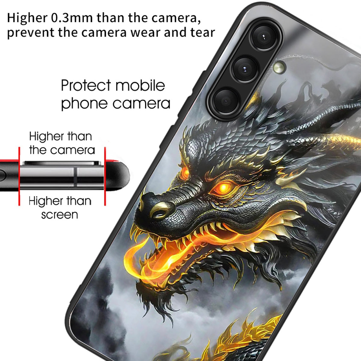 For Samsung Galaxy A16 5G / A16 4G Case Tempered Glass TPU Drop-Proof Phone Cover Pattern Printing - Style F