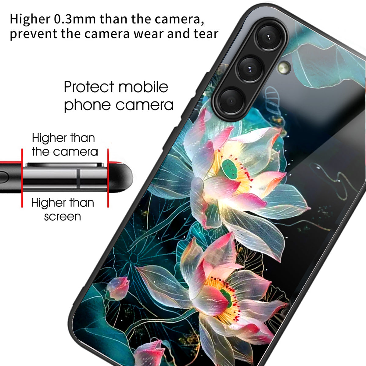 For Samsung Galaxy A16 5G / A16 4G Case Tempered Glass TPU Drop-Proof Phone Cover Pattern Printing - Style G