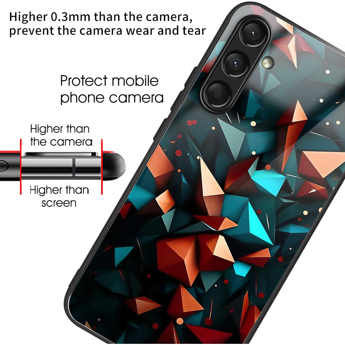 For Samsung Galaxy A16 5G / A16 4G Case Tempered Glass TPU Drop-Proof Phone Cover Pattern Printing - Style K